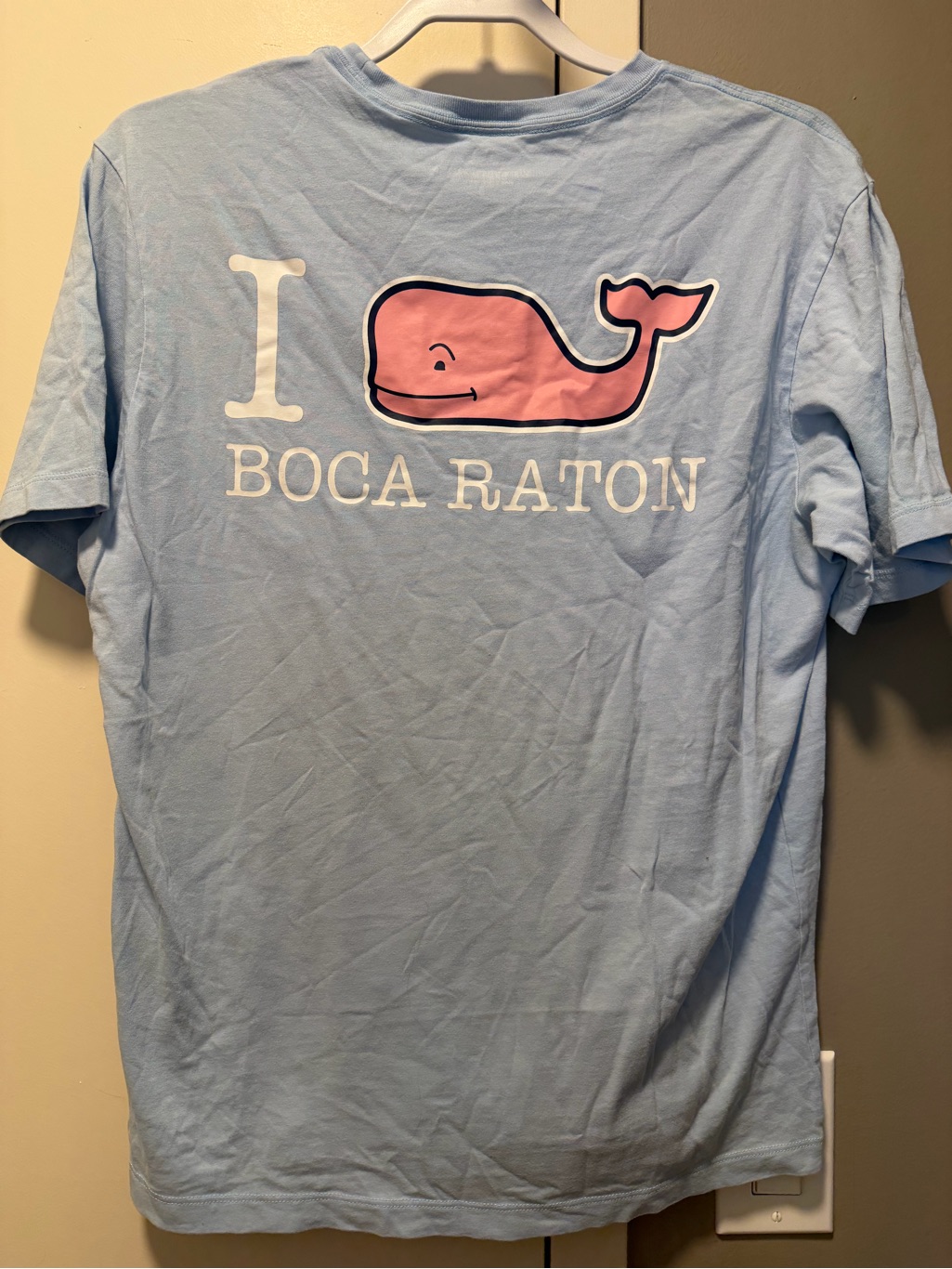 Rare Boca Raton Vineyard Vines Light Blue Whale Tee